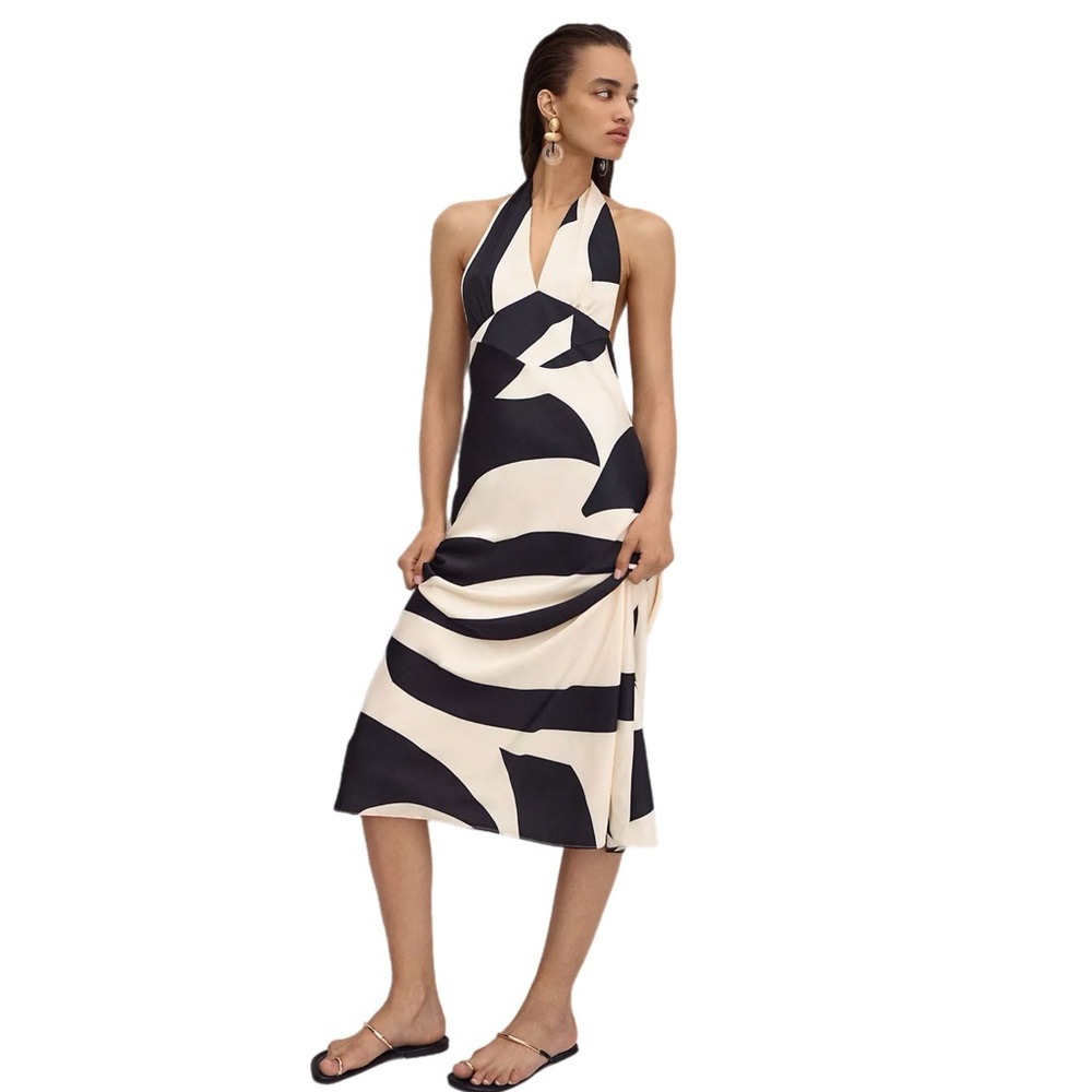 NWT Bardot Citron Halter Midi Dress (Anthropologie) – Size 10 / XL